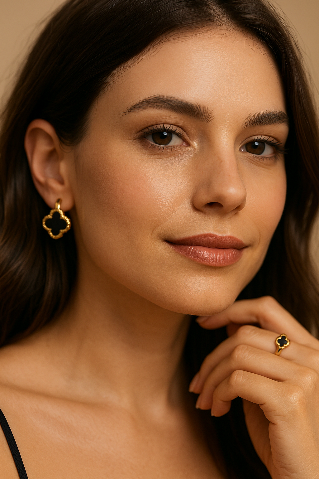 Luxury Black Clover Hoop Earrings – Fayra Jewels