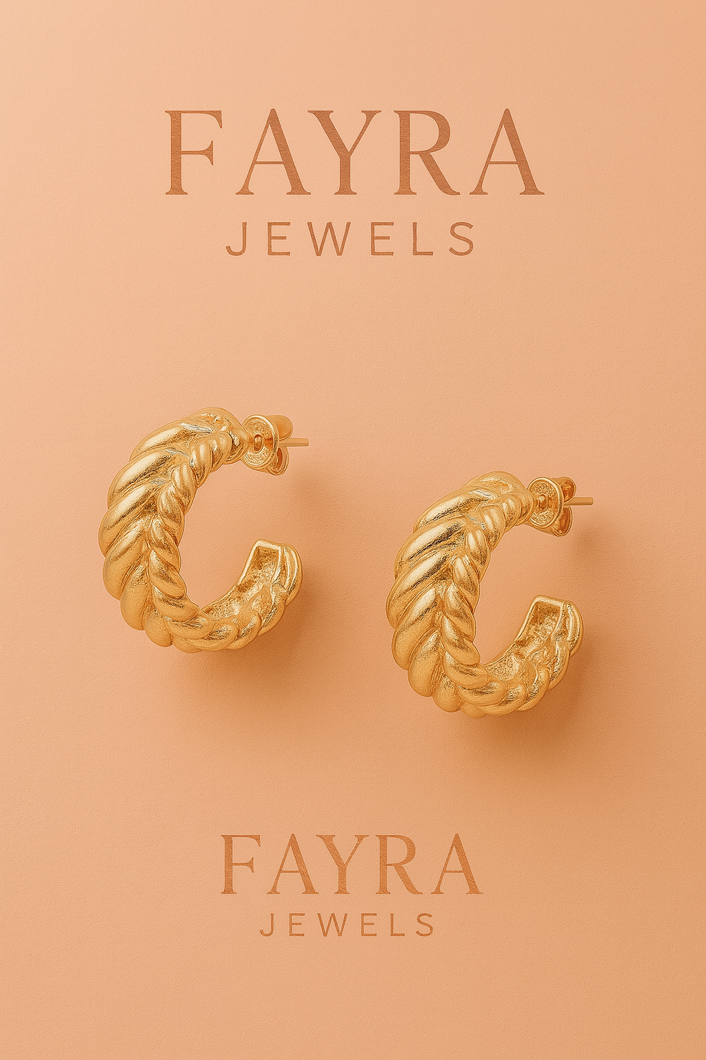 Golden Rope Textured Hoops