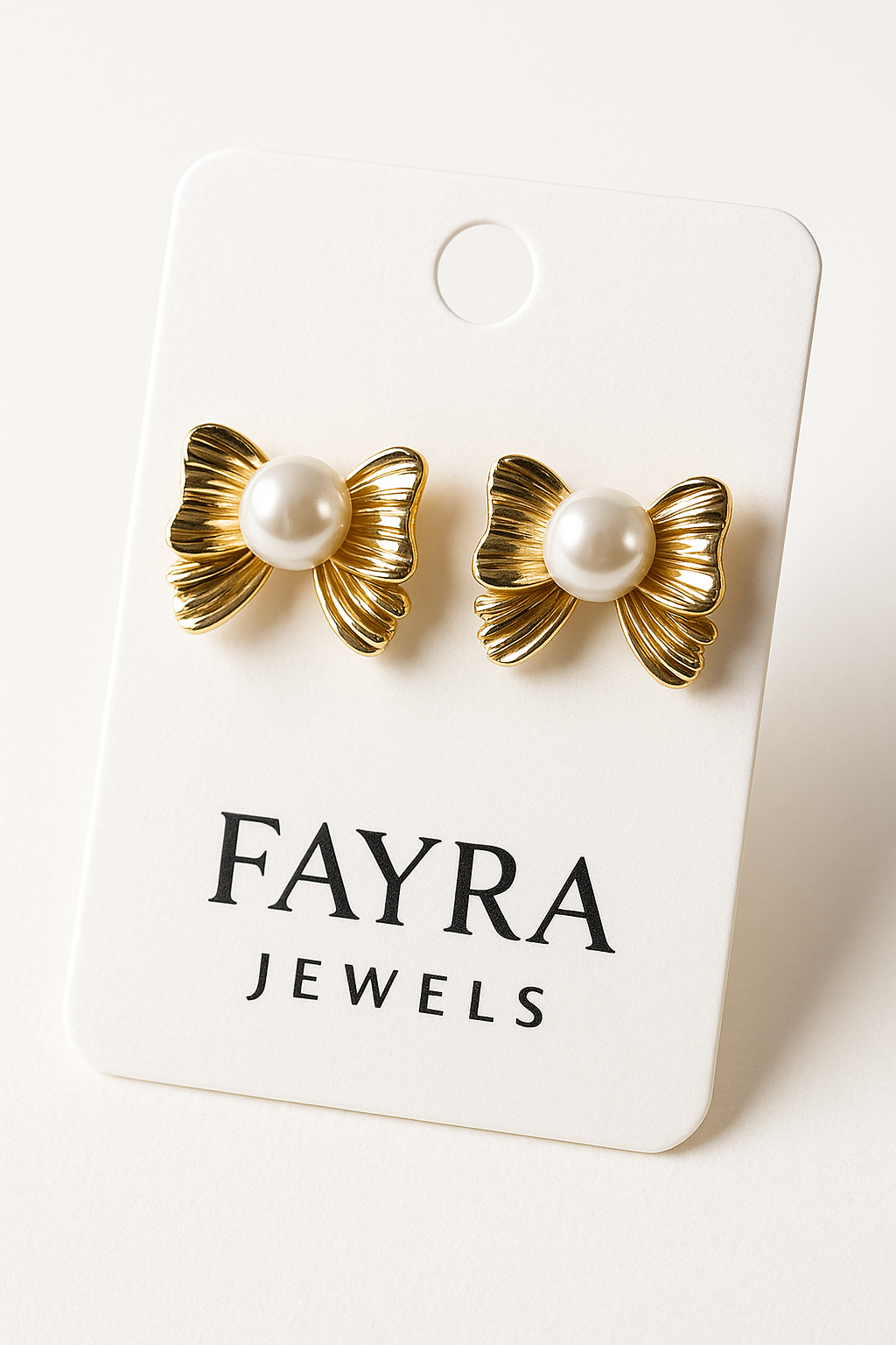 ✨ Fayra Jewels Elegant Pearl Bow Earrings